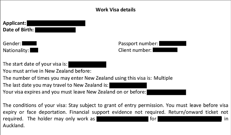 Open Work Visa New Zealand
